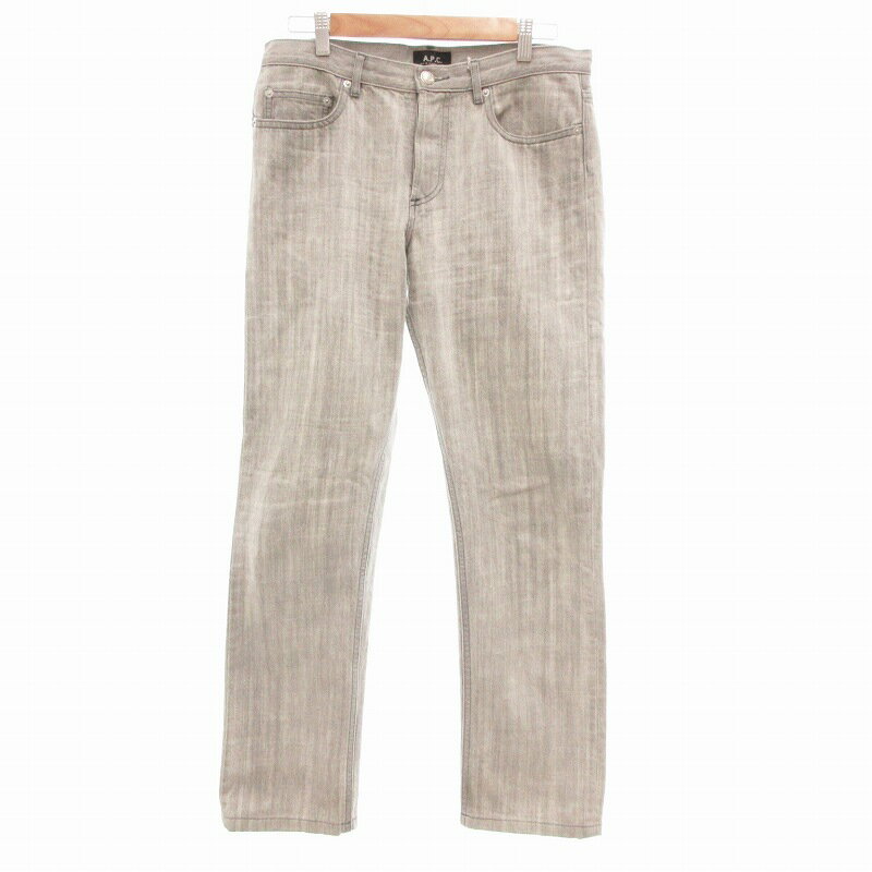 【中古】アーペーセー A.P.C. デニム ジーンズ テーパード 銀ロゴボタン 30 M グレー /VU◆ 1228 メンズ 【ベクトル 古着】 241228