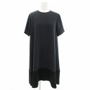 【中古】ドレステリア DRESSTERIOR ワンピース 半袖 ひざ丈 切替 36 紺 ネイビー /GV レディース 【ベクトル 古着】 250408