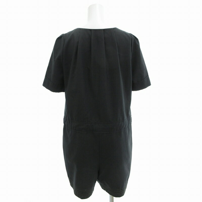 【中古】サベナ Sabena サロペット オールインワン 半袖 ハーフボタン リボン グレー /GV レディース 【ベクトル 古着】 250408