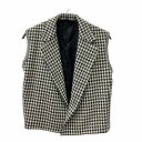 【中古】ヨウジヤマモトプールオム YOHJI YAMAMOTO POUR HOMME 美品 03AW ヴィンテージ 千鳥格子 ベスト 前開き アンゴラ混 2 黒...