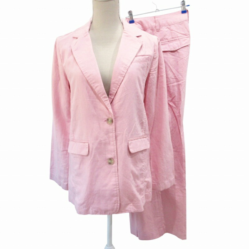 【中古】ギャップ GAP セットアップ パンツスーツ リネン テーラードジャケット 2B ワイドパンツ XS ピンク 0713 レディース 【ベクトル 古着】 250713のサムネイル