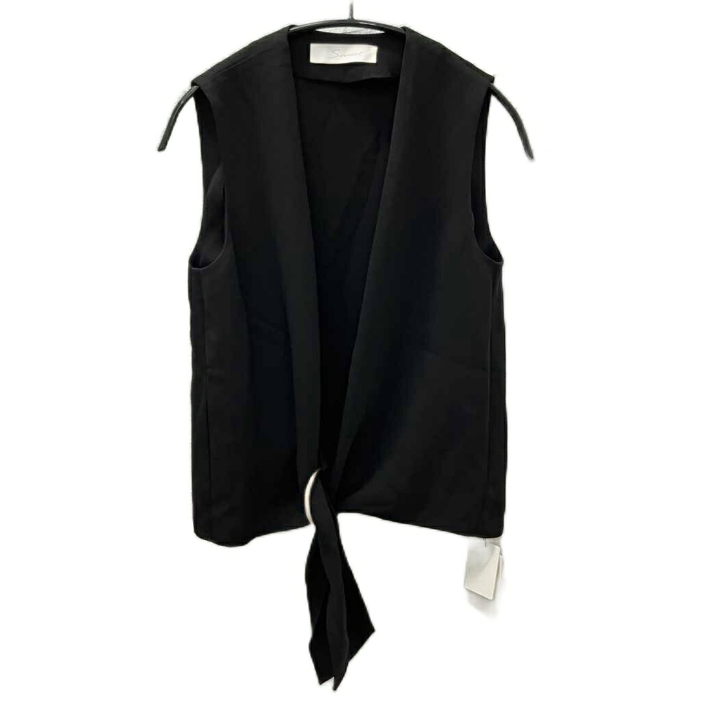【中古】未使用品 スナイデル SNIDEL タグ付き 前結びベスト リボン F 黒 ブラック SWFB161258 ■GY09 レディース 【ベクトル 古着】 250821(4)
