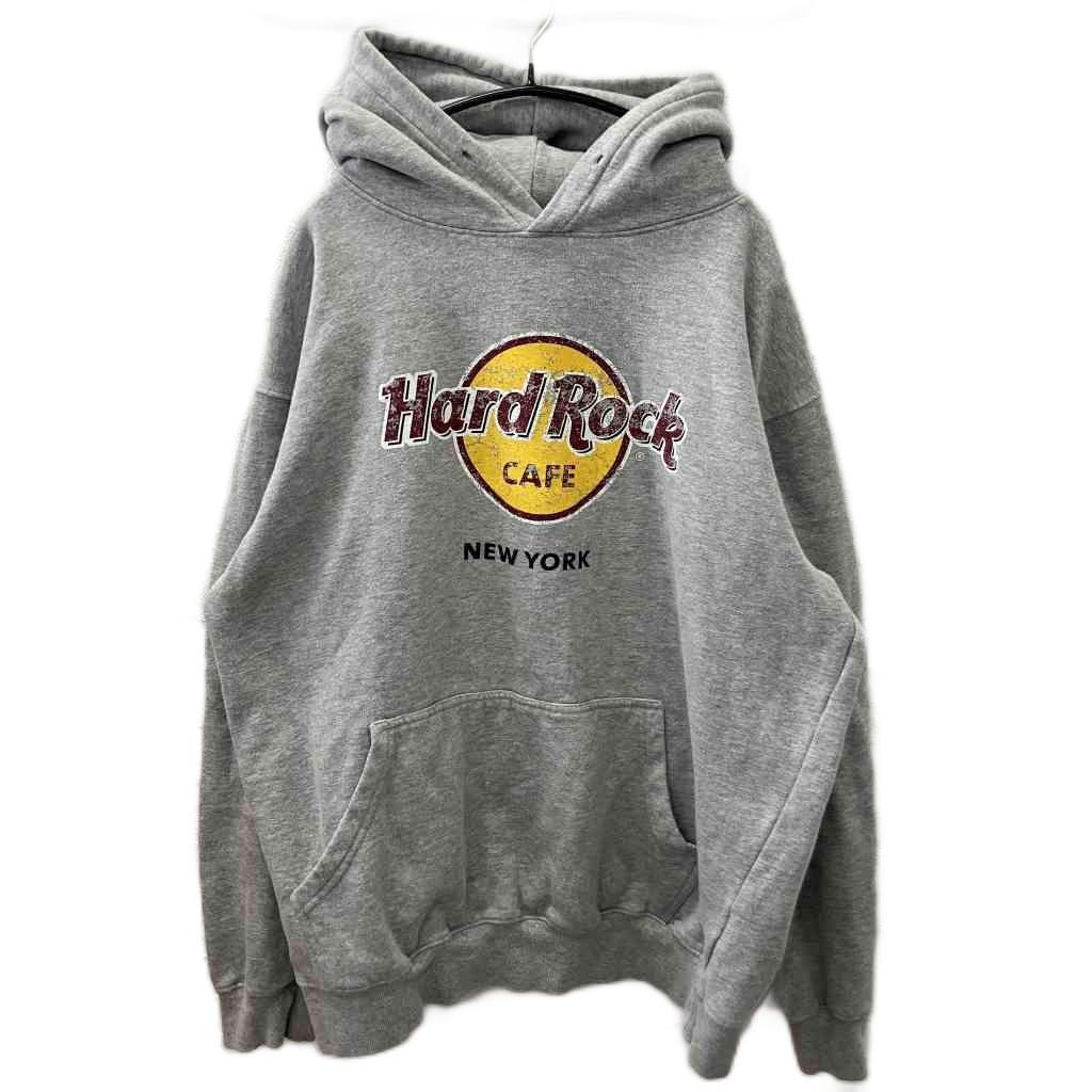 【中古】ハードロックカフェ HARD ROCK CAFE パーカー プルオーバー プリント ロゴ XL グレー メンズ 【ベクトル 古着】 250821