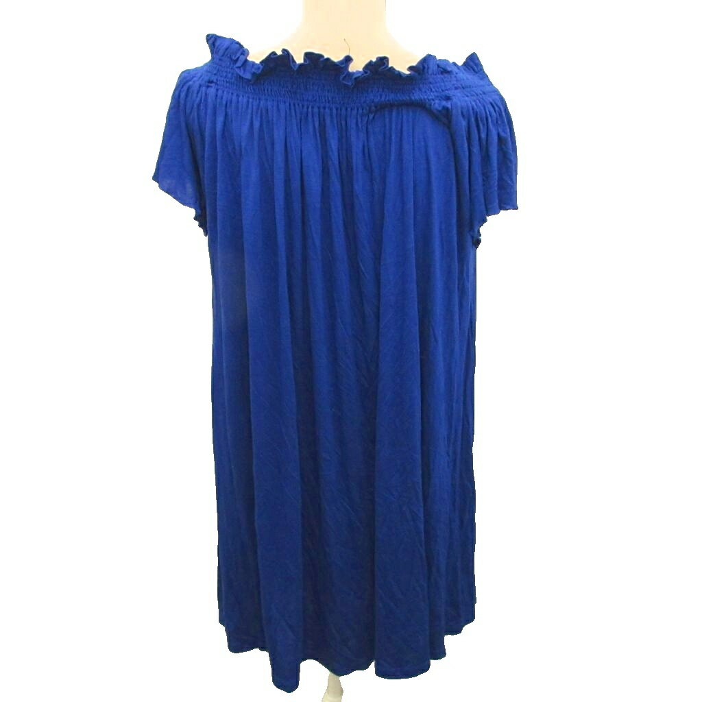 【中古】エポカ EPOCA ザ・ショップ THE SHOP ワンピース ひざ丈 半袖 38 S 青 ブルー REB09-353-25 ■YHS4 レディース 【ベクトル 古着】 250921 2