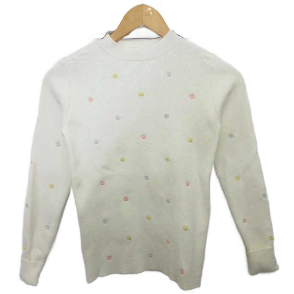 【中古】ダーリッチ Darich ニット セーター ロゴ刺繍 短丈 クロップド F 白 ホワイト 112411018 レディース 【ベクトル 古着】 250925