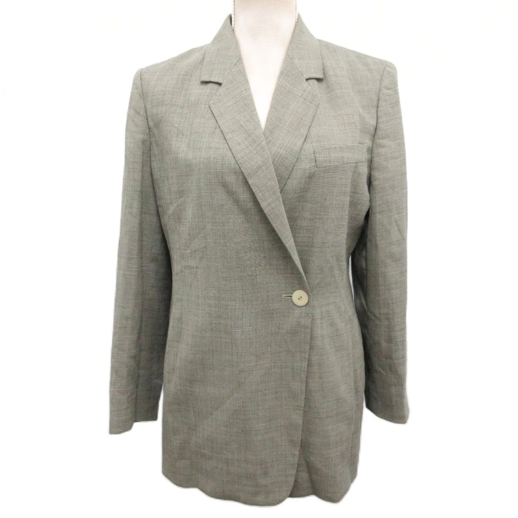 MaxMara　テーラードジャケット　ロング丈　白タグ　ストライプ　イタリア製 白タグ MaxMara テーラードジャケット ストライプ - メルカリ