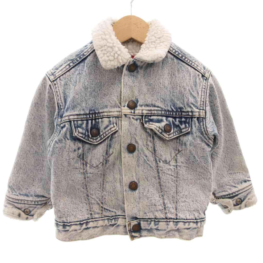 【中古】リーバイス キッズ Levi's KIDS デニムジャケット Gジャン ボア USA製 5 ライトインディゴ /FF キッズ 【ベクトル 古着】 260327