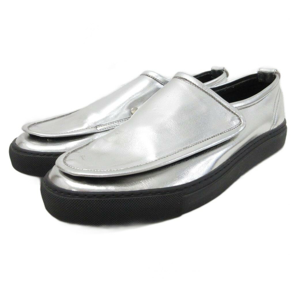 【中古】未使用品 コムデギャルソンオムプリュス COMME des GARCONS HOMME PLUS タグ付き スリッポン ローファー スニーカー ローカット シューズ 靴 メタリック 25cm ゴールドカラー PZ-K108-001-2-2 ■IBO91 メンズ 【ベクトル 古着】 260301