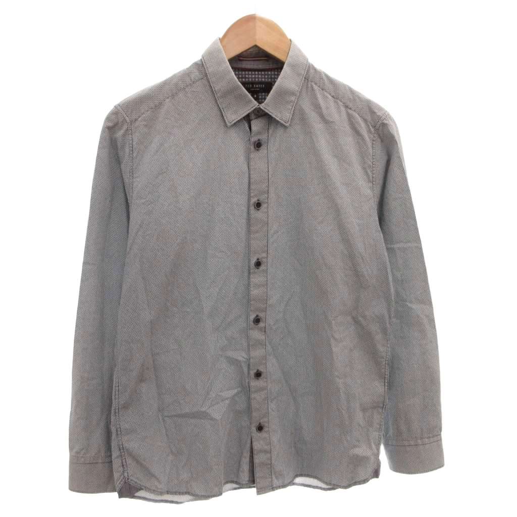 Rakuten - 【中古】テッドベーカー TED BAKER シャツ カジュアル 総柄 長袖 3 グレー /FF ■IBO91 メンズ 【ベクトル 古着】 260328
