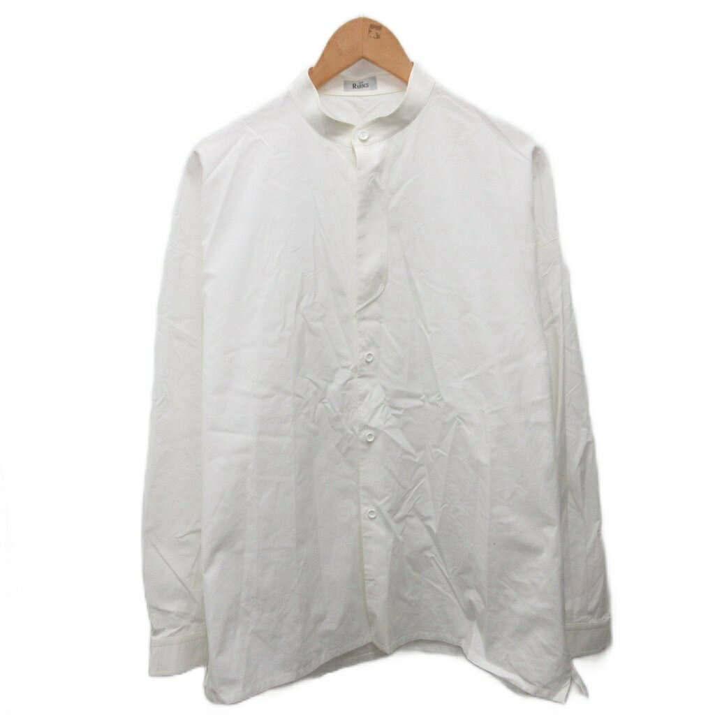 ザ リラクス THE RERACS 21AW BAND COLLAR PLACKET SHIRTS バンドカラーシャツ 長袖 コットン 46 白 ホワイト P0FW-REBL-245-J ■IBO91 メンズ  260424