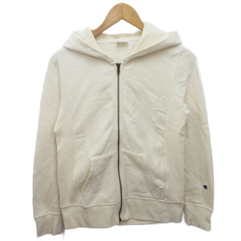 【中古】チャンピオン CHAMPION リバースウィーブ ジップパーカー フーディー M アイボリー CW-E116 ■IBO91 レディース 【ベクトル 古着】 260325