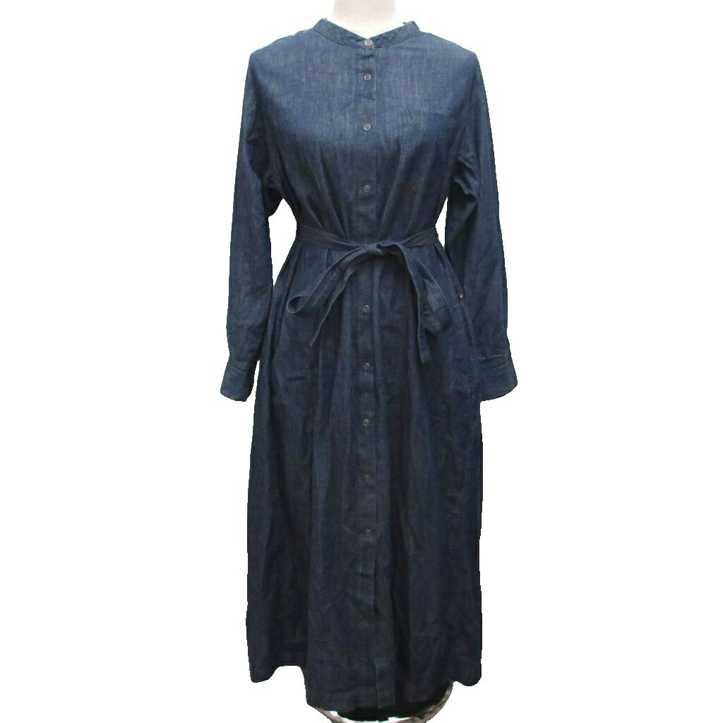 樂天商城 - 【中古】ミューニック Munich デニムワンピース マキシ ロング 長袖 ドレス 0S インディゴ MN182N20 ■IBO91 レディース 【ベクトル 古着】 260326
