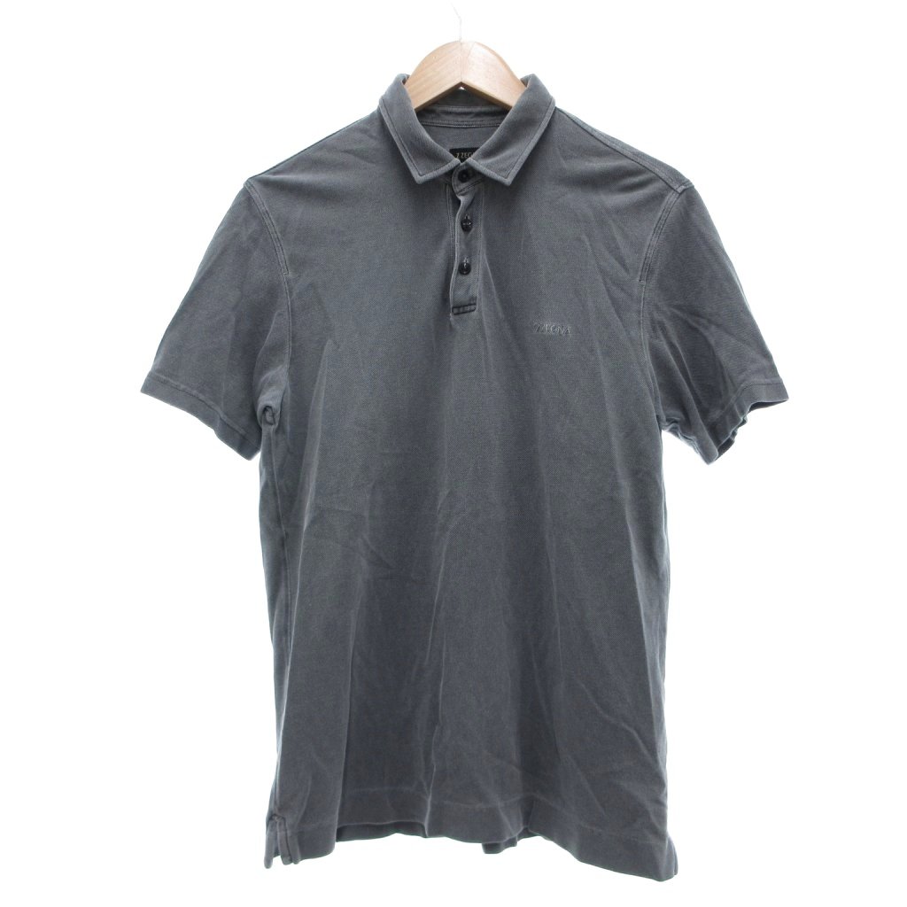 【中古】ジーゼニア Z Zegna ポロシャツ コットン M グレー 半袖 襟付き 無地 /SX ■IBO91 メンズ 【ベクトル 古着】 260414
