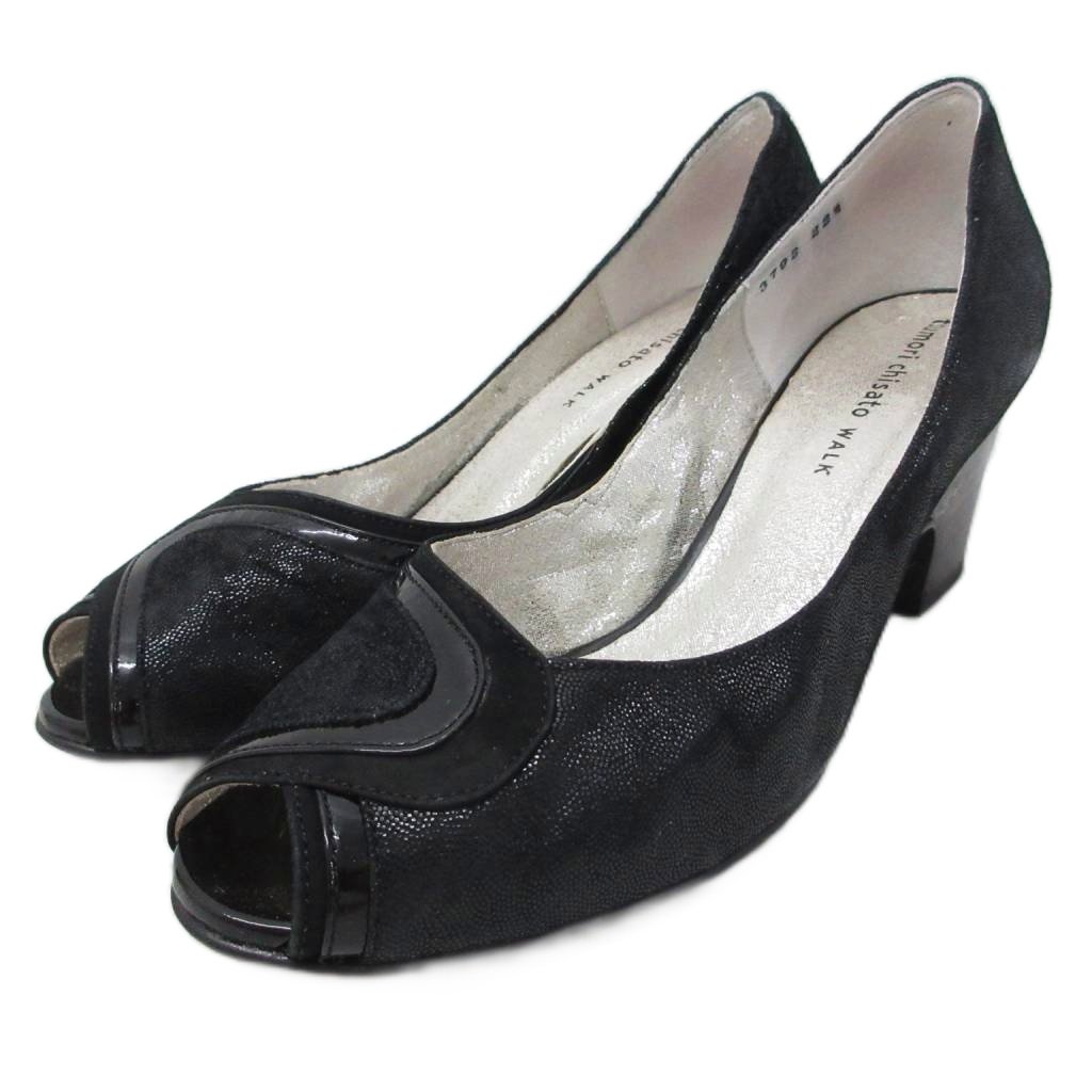 【中古】ツモリチサト ウォーク tsumori chisato walk パンプス オープントゥ ローヒール 22.5cm 黒 ブラック ■IBO93 レディース 【ベクトル 古着】 260408