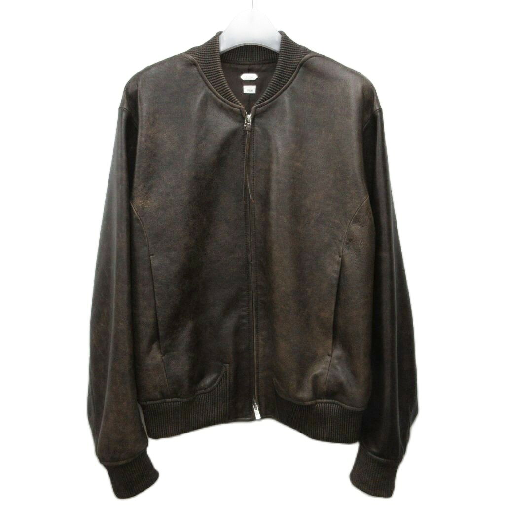 【中古】ポストアーカイブファクション POST ARCHIVE FACTION PAF 美品 Patina Blouson archive 2026 レザーボンバージャケット ブルゾン ダブルジップ 皮革 ラムスキン 絹 シルク100% S 茶 ブラウン メンズ 【ベクトル 古着】 260412（楽天・ブランド古着の買取販売ベクトル）