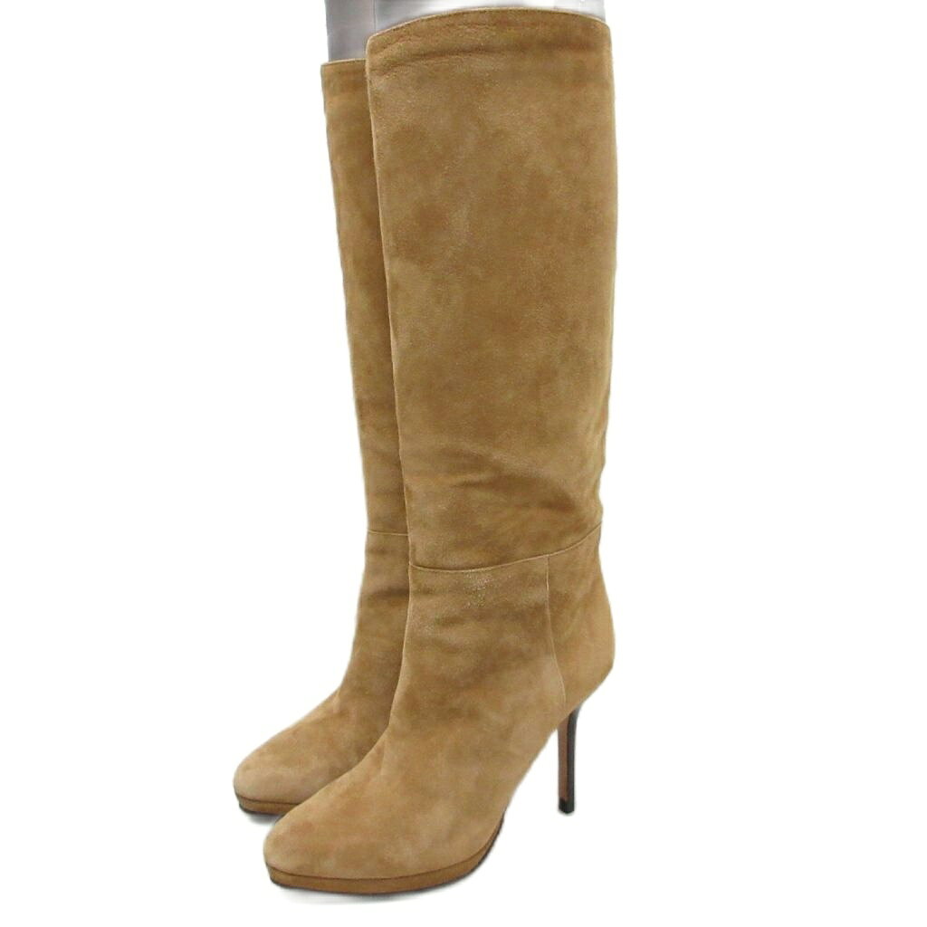 Saidogoa - 【中古】ジミーチュウ JIMMY CHOO スエードブーツ ロングブーツ ピンヒール ハイヒール 皮革 35 22cm相当 ベージュ レディース 【ベクトル 古着】 260417