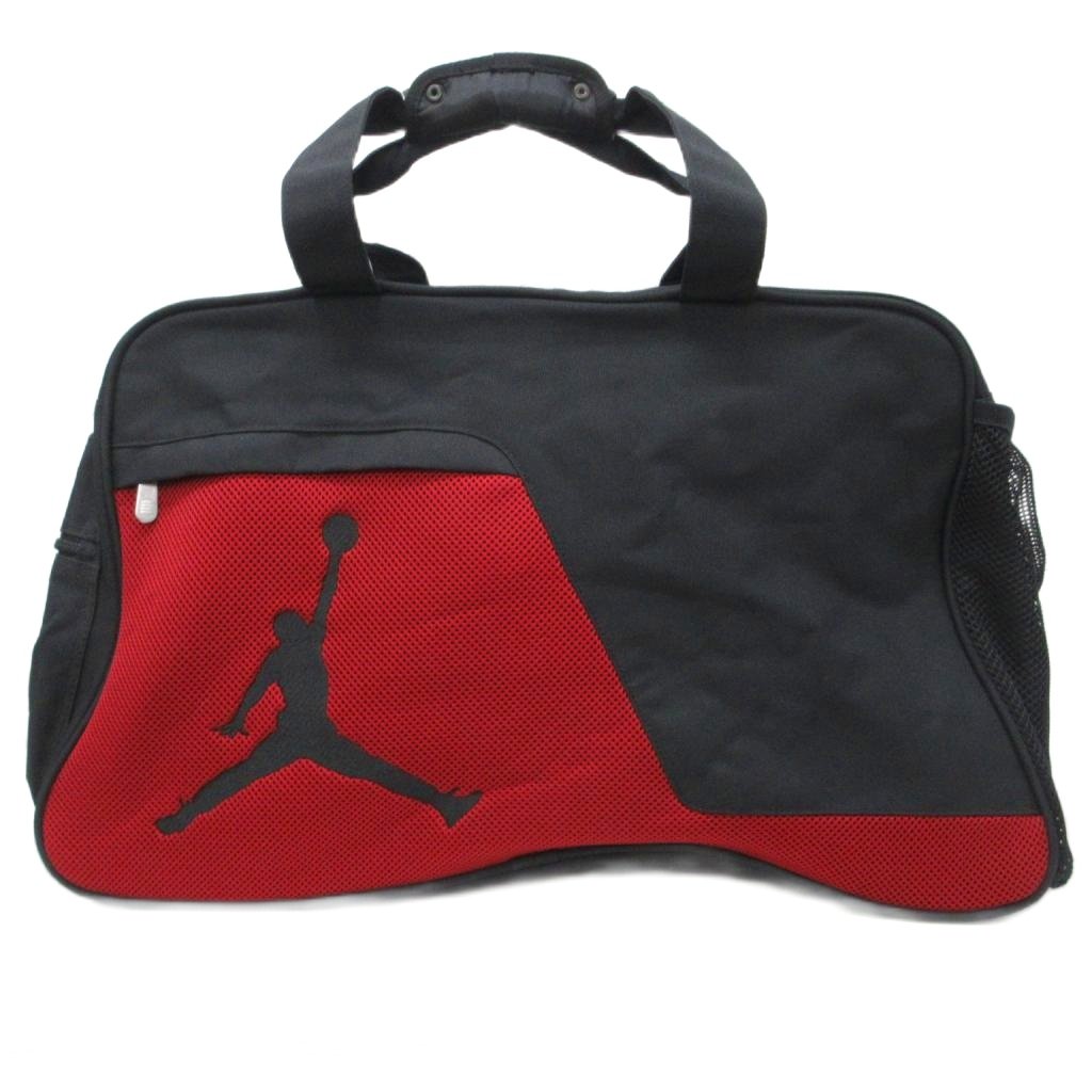 【中古】ナイキ NIKE ジョーダン ボストンバッグ ダッフルバッグ ロゴ刺繍 プリント 黒 ブラック 赤 レッド ■GY99 メンズ 【ベクトル 古着】 260423