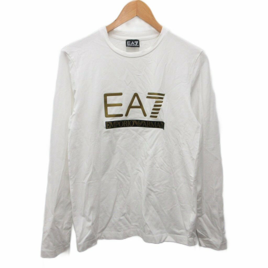 【中古】エンポリオアルマーニ EMPORIO ARMANI Tシャツ カットソー 長袖 ロゴプリント 白 ホワイト S ■IBO96 メンズ 【ベクトル 古着】 260521