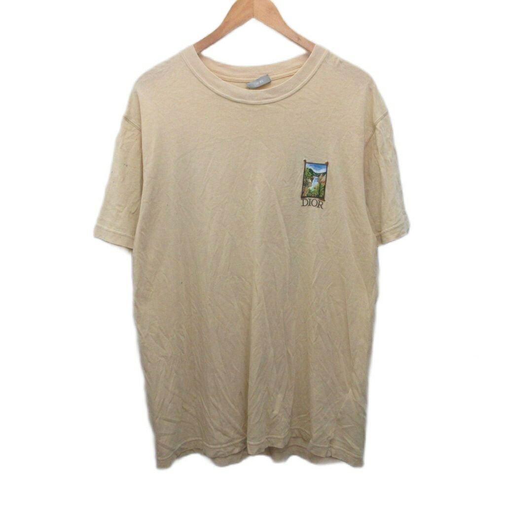ディオール Dior × Jack Kerouac ジャック ケアルック Tシャツ カットソー 半袖 プリント ベージュ M ■IBO96 メンズ  260513