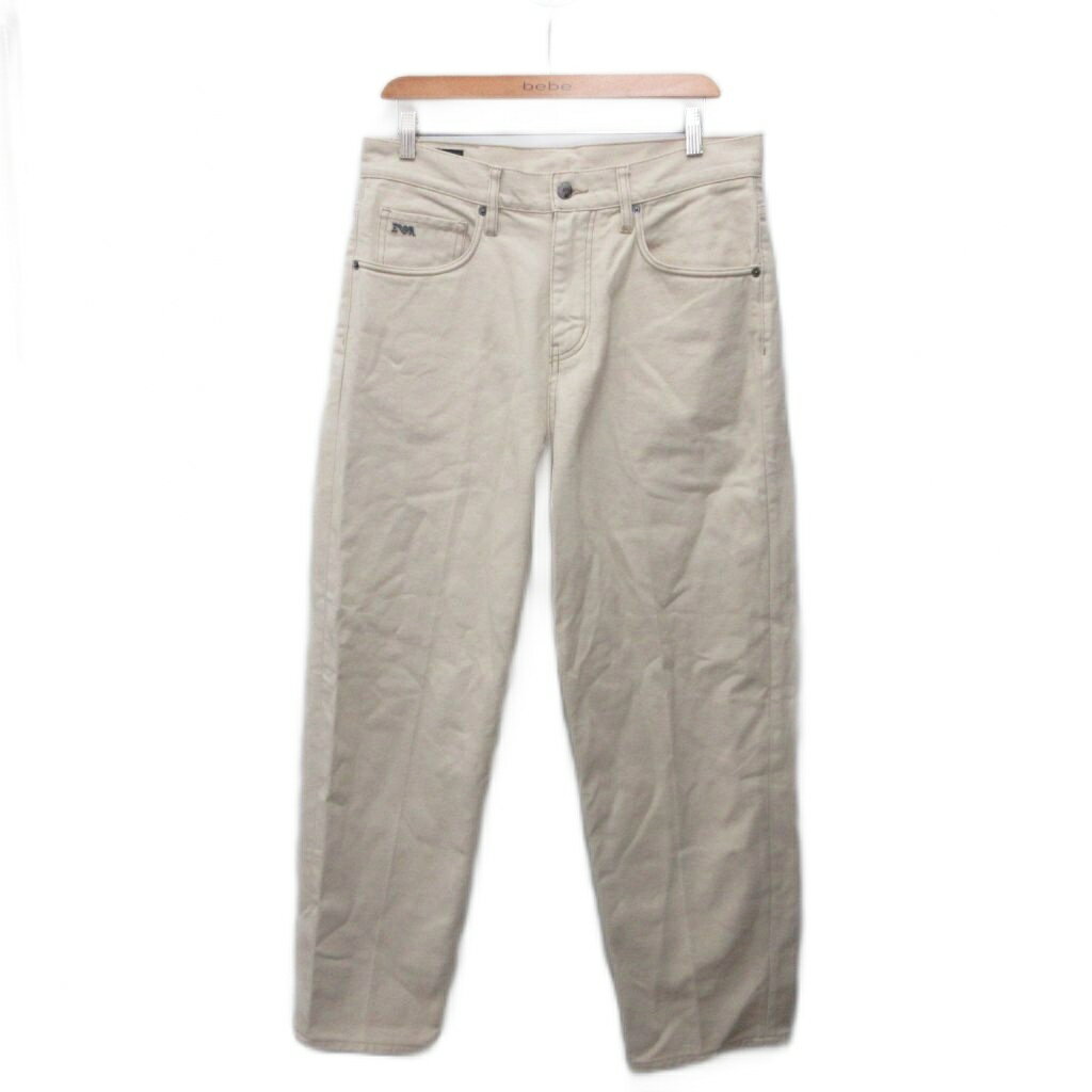 [Used] Emporio Armani denim jeans, excellent condition, zip fly, wide fit, logo hardware, silver hardware, size 31, ivory, EM000664 AF12938 ■IBO97, men's. [Vector Used Clothing] 260612