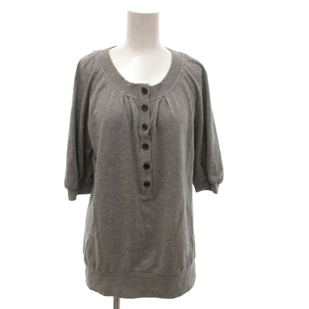 【中古】バーバリー ロンドン BURBERRY LONDON Tシャツ カットソー ハーフボタン 半袖 1 グレー /FF ■IBO100 レディース 【ベクトル 古着】 260715