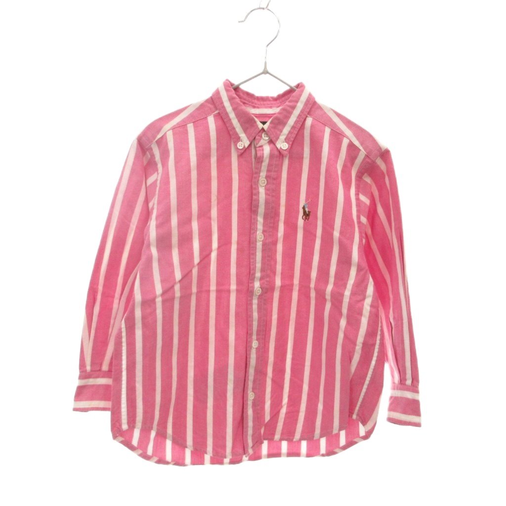 【中古】ラルフローレン RALPH LAUREN ヴィンテージ シャツ ボタンダウン ストライプ柄 長袖 110A ピンク 白 ホワイト /ML キッズ 【ベクトル 古着】 260820ブランドラルフローレン RALPH LAUREN表記サイズ110A実寸サイズ肩幅：33cm　身幅：38cm　着丈：48cm　袖丈：35cm　　素材綿色ピンク 白 ホワイト仕様ボックスプリーツ状態・前身頃に最大0.5から1cmほどの茶色い汚れが複数あり ・後ろ側、左裾上に最大1cmほどの薄黒い汚れが複数あり ※全体的に中古品としての使用感とダメージがありますが、通常使用には支障のない商品です。 掲載写真や記載内容をご確認いただき、ご理解の上ご購入ください。付属品付属品なし、写真に写っている物が全てです。備考アパレルコード：D-TK2000 こちらのお品物は店舗で保管しておらず、店頭販売出来かねます。（※お取り寄せも出来かねます）商品のお問い合わせの回答を休止しております。＊各商品ページの商品詳細等をご確認の上ご購入ください。【中古】ラルフローレン RALPH LAUREN ヴィンテージ シャツ ボタンダウン ストライプ柄 長袖 110A ピンク 白 ホワイト /ML キッズ 【ベクトル 古着】 260820状態ランク　”B”詳細については、下記および「状態ランクについて」ページをご覧ください。未使用・新品の商品ほぼ新品同様の商品使用感が少なく、かなり状態の良い商品使用感はあるが、傷や汚れの少ない商品使用感の他、傷や汚れが見られる商品かなり大きな傷みがある難あり商品※S〜CランクはUSED品となりますので、使用感をご理解の上でご入札下さい。状態ランクについてinformationブランドラルフローレン RALPH LAUREN表記サイズ110A実寸サイズ肩幅：33cm　身幅：38cm　着丈：48cm　袖丈：35cm　　素材綿色ピンク 白 ホワイト仕様ボックスプリーツ状態・前身頃に最大0.5から1cmほどの茶色い汚れが複数あり ・後ろ側、左裾上に最大1cmほどの薄黒い汚れが複数あり ※全体的に中古品としての使用感とダメージがありますが、通常使用には支障のない商品です。 掲載写真や記載内容をご確認いただき、ご理解の上ご購入ください。付属品付属品なし、写真に写っている物が全てです。備考アパレルコード：D-TK2000 こちらのお品物は店舗で保管しておらず、店頭販売出来かねます。（※お取り寄せも出来かねます）商品のお問い合わせの回答を休止しております。＊各商品ページの商品詳細等をご確認の上ご購入ください。本商品は一点物です他サイトや店舗にて販売している商品です。多少のお時間差にて欠品になることもございます。予めご了承頂ますようお願い致します。ベクトル・サイズガイドはこちらこの商品と同じブランドの商品を見る