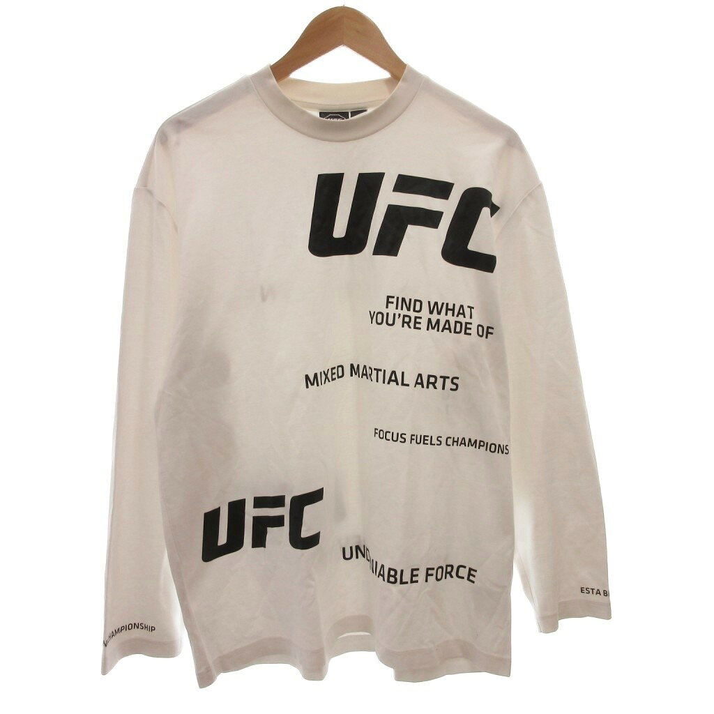 【中古】UFC Tシャツ ロンT ロゴプリント 長袖 クルーネック L 白 ホワイト /NU ■IBO101 メンズ 【ベクトル 古着】 260822表記サイズL実寸サイズ肩幅：53cm　身幅：60cm　着丈：69cm　袖丈：58cm　　素材表地：綿、ポリエステル 配色：綿、ポリエステル、ポリウレタン色白 ホワイト状態・首周りに軽微な汚れ その他に目立ったダメージはなく、問題なくご使用いただける商品です。 ※あくまでも中古品ですので掲載写真や記載内容をご確認いただき、ご理解の上ご購入ください。付属品付属品なし、写真に写っている物が全てです。備考新韓コリア株式会社有限会社 こちらのお品物は店舗で保管しておらず、店頭販売出来かねます。（※お取り寄せも出来かねます）商品のお問い合わせの回答を休止しております。＊各商品ページの商品詳細等をご確認の上ご購入ください。【中古】UFC Tシャツ ロンT ロゴプリント 長袖 クルーネック L 白 ホワイト /NU ■IBO101 メンズ 【ベクトル 古着】 260822状態ランク　”AB”詳細については、下記および「状態ランクについて」ページをご覧ください。未使用・新品の商品ほぼ新品同様の商品使用感が少なく、かなり状態の良い商品使用感はあるが、傷や汚れの少ない商品使用感の他、傷や汚れが見られる商品かなり大きな傷みがある難あり商品※S〜CランクはUSED品となりますので、使用感をご理解の上でご入札下さい。状態ランクについてinformation表記サイズL実寸サイズ肩幅：53cm　身幅：60cm　着丈：69cm　袖丈：58cm　　素材表地：綿、ポリエステル 配色：綿、ポリエステル、ポリウレタン色白 ホワイト状態・首周りに軽微な汚れ その他に目立ったダメージはなく、問題なくご使用いただける商品です。 ※あくまでも中古品ですので掲載写真や記載内容をご確認いただき、ご理解の上ご購入ください。付属品付属品なし、写真に写っている物が全てです。備考新韓コリア株式会社有限会社 こちらのお品物は店舗で保管しておらず、店頭販売出来かねます。（※お取り寄せも出来かねます）商品のお問い合わせの回答を休止しております。＊各商品ページの商品詳細等をご確認の上ご購入ください。本商品は一点物です他サイトや店舗にて販売している商品です。多少のお時間差にて欠品になることもございます。予めご了承頂ますようお願い致します。ベクトル・サイズガイドはこちらこの商品と同じブランドの商品を見る