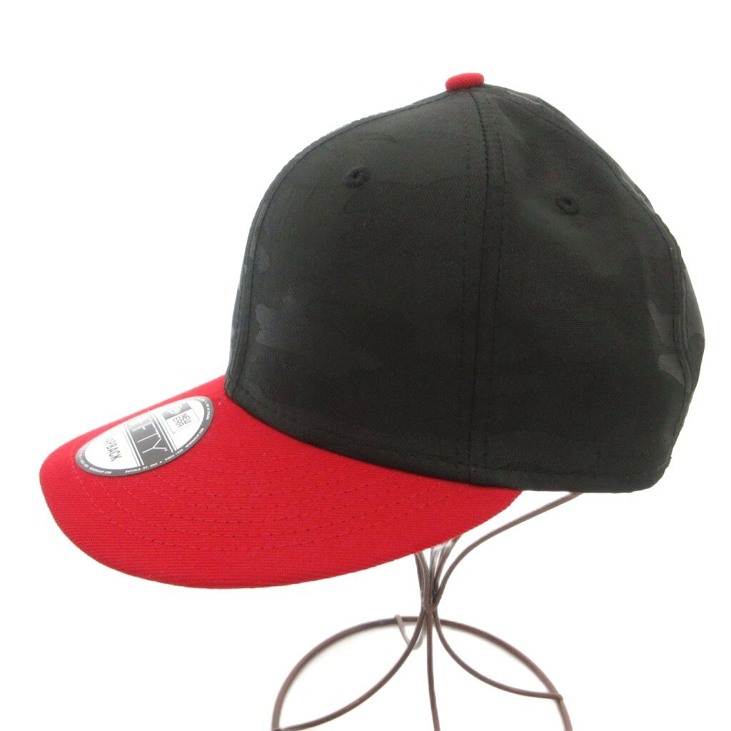 【中古】ニューエラ NEW ERA 9FIFTY キャップ 帽子 迷彩柄 カモフラージュ柄 黒 ブラック 赤 レッド /NL ■IBO103 メンズ 【ベクトル 古着】 260826