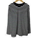 【中古】ドゥーズィエムクラス DEUXIEME CLASSE 21AW バスクシャツ Tシャツ トップス 長袖 縞模様 ボーダー 黒×白 21-070-500-7122-3-0 ■ST レディース 【ベクトル 古着】 240803