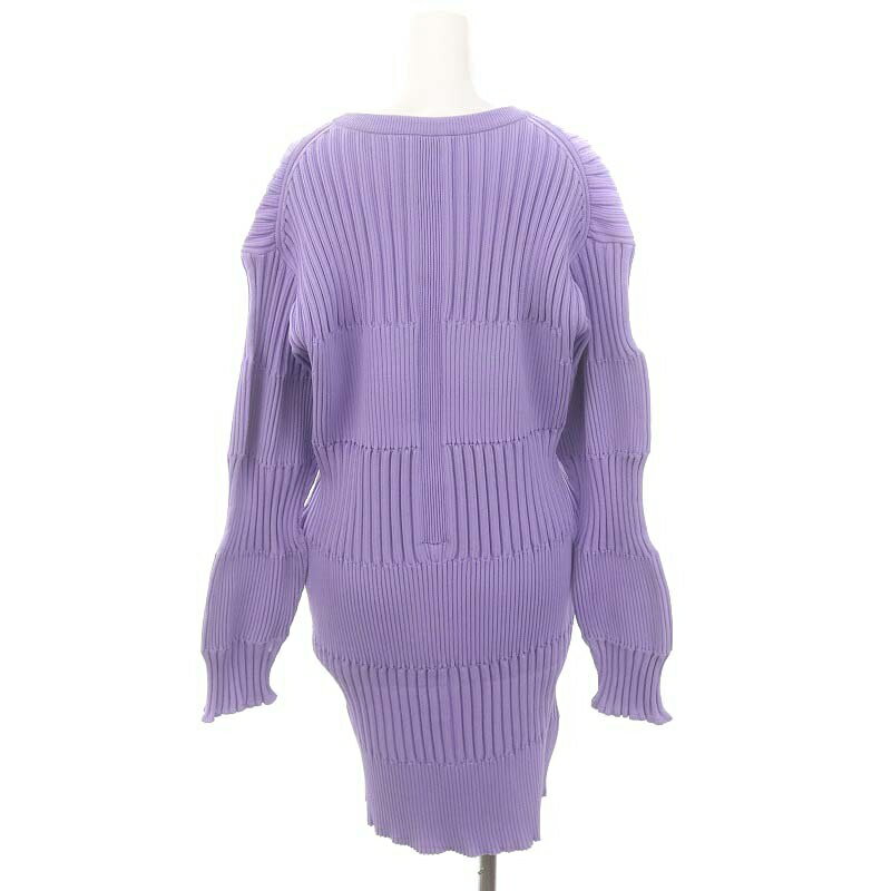【中古】シーエフシーエル CFCL FLUTEDDRESS2ワンピース ニット 膝丈 長袖 3 ラベンダー /DO ■OS レディース 【ベクトル 古着】 241119