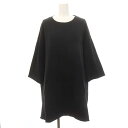 【中古】未使用品 メゾンマルジェラ Maison Margiela エムエムシックス MM6 24AW カレンダーロゴ カットオフクルーネックスウェット トレーナー 八分袖 チュニック丈 S 黒 ブラック /MI ■OS レディース 【ベクトル 古着】 250213(4)