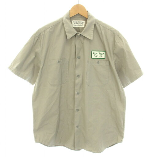 【中古】ワコマリア WACKO MARIA 20SS ワークシャツ 半袖 アラビア語ワッペン M グレー 緑 グリーン /YT メンズ 【ベクトル 古着】 250629 【中古】ワコマリア WACKO MARIA 20SS ワークシャツ 半袖 アラビア語ワッペン M グレー 緑 グリーン /YT メンズ 【ベクトル 古着】 250629
