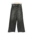【中古】ヒステリックグラマー HYSTERIC GLAMOUR KINKY JEANS 24AW デニムワイドパンツ ジーンズ XS ブラック /ES ■OS レディース 【ベクトル 古着】 250626