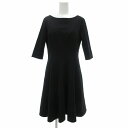【中古】クードシャンス CdeC COUP DE CHANCE 美品 フレアワンピース 5分袖 ひざ丈 38 ブラック /UO レディース 【ベクトル 古着】 ...