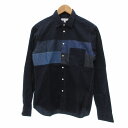 【中古】B&Y ユナイテッドアローズ BEAUTY&YOUTH ビューティー&ユース 美品 パネル スイッチ シャツ XS 紺 ネイビー /UO メンズ 【ベクトル 古着】 250704