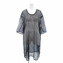 【中古】アンテプリマ ANTEPRIMA 美品 メッシュチュニック クルーネック オーバーサイズ 半袖 40 黒 ブラック /AE レディース 【ベクトル 古着...
