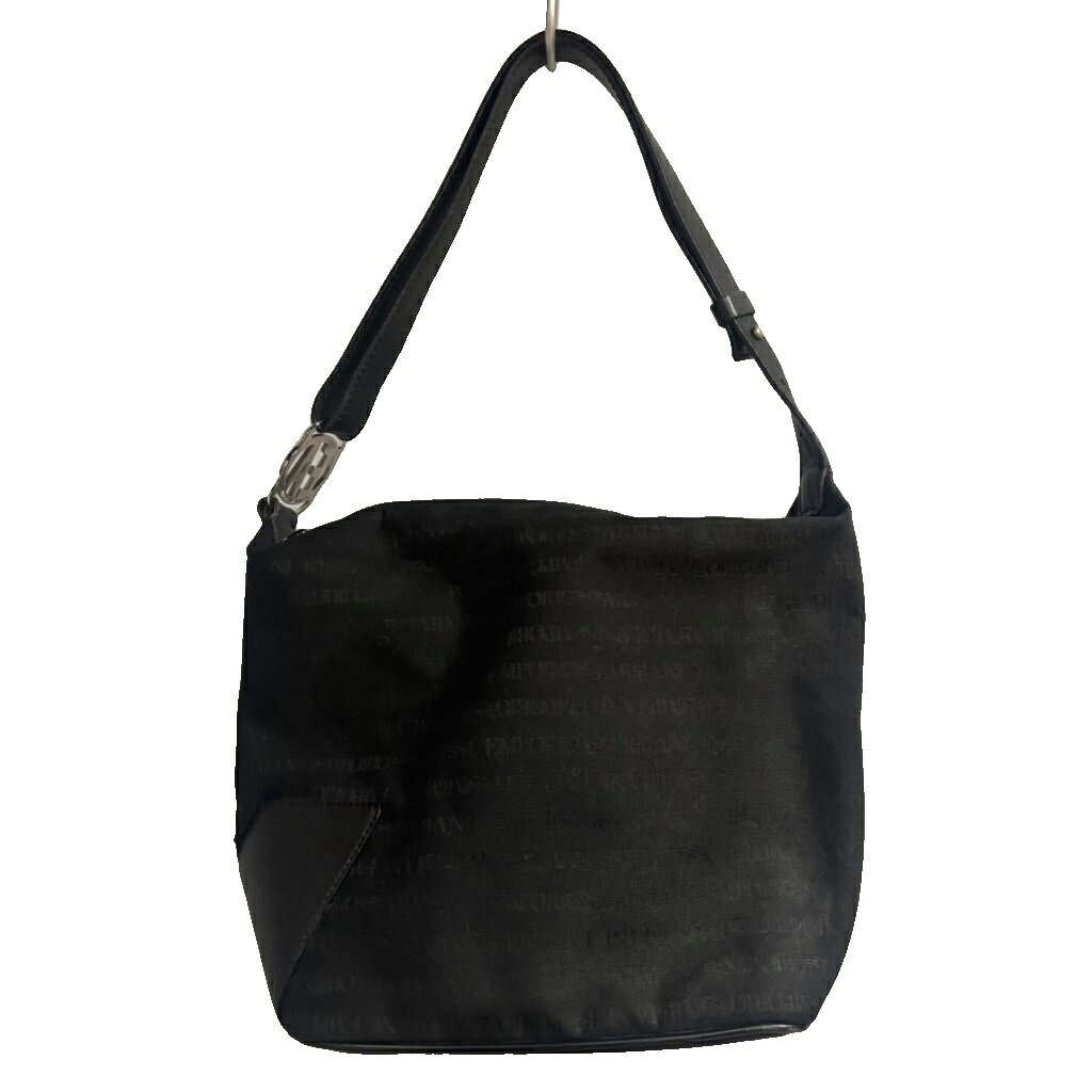 【中古】エンポリオアルマーニ EMPORIO ARMANI ワンショルダーバッグ ロゴ 黒 ブラック ■WGA レディース 【ベクトル 古着】 260217