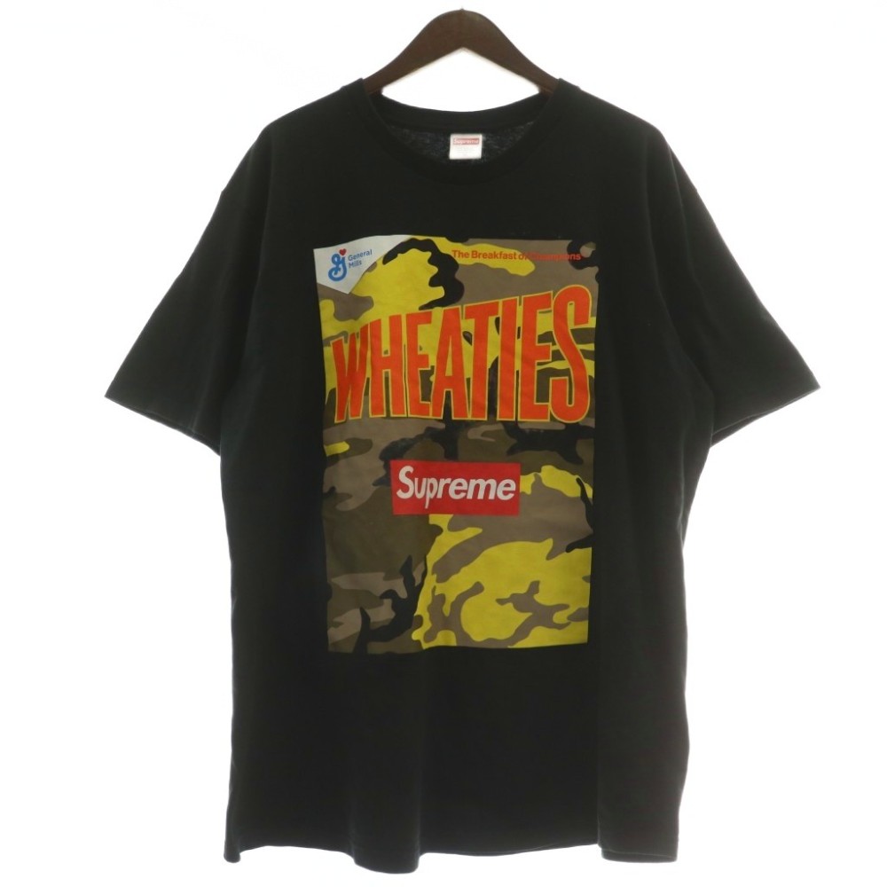 シュプリーム SUPREME Wheaties Tee Tシャツ カットソー 半袖 クルーネック ロゴ プリント XL 黒 ブラック /XZ ■GY01 メンズ  260310