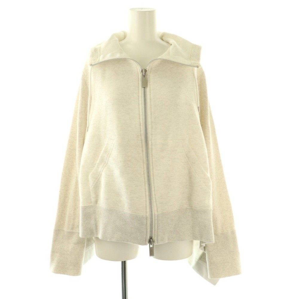 Rakuten - 【中古】サカイ sacai 20-04862 Sponge Sweat Hoodie フーディージャケット ジップパーカー スウェット 2 オフホワイト /ES ■OS レディース 【ベクトル 古着】 260309