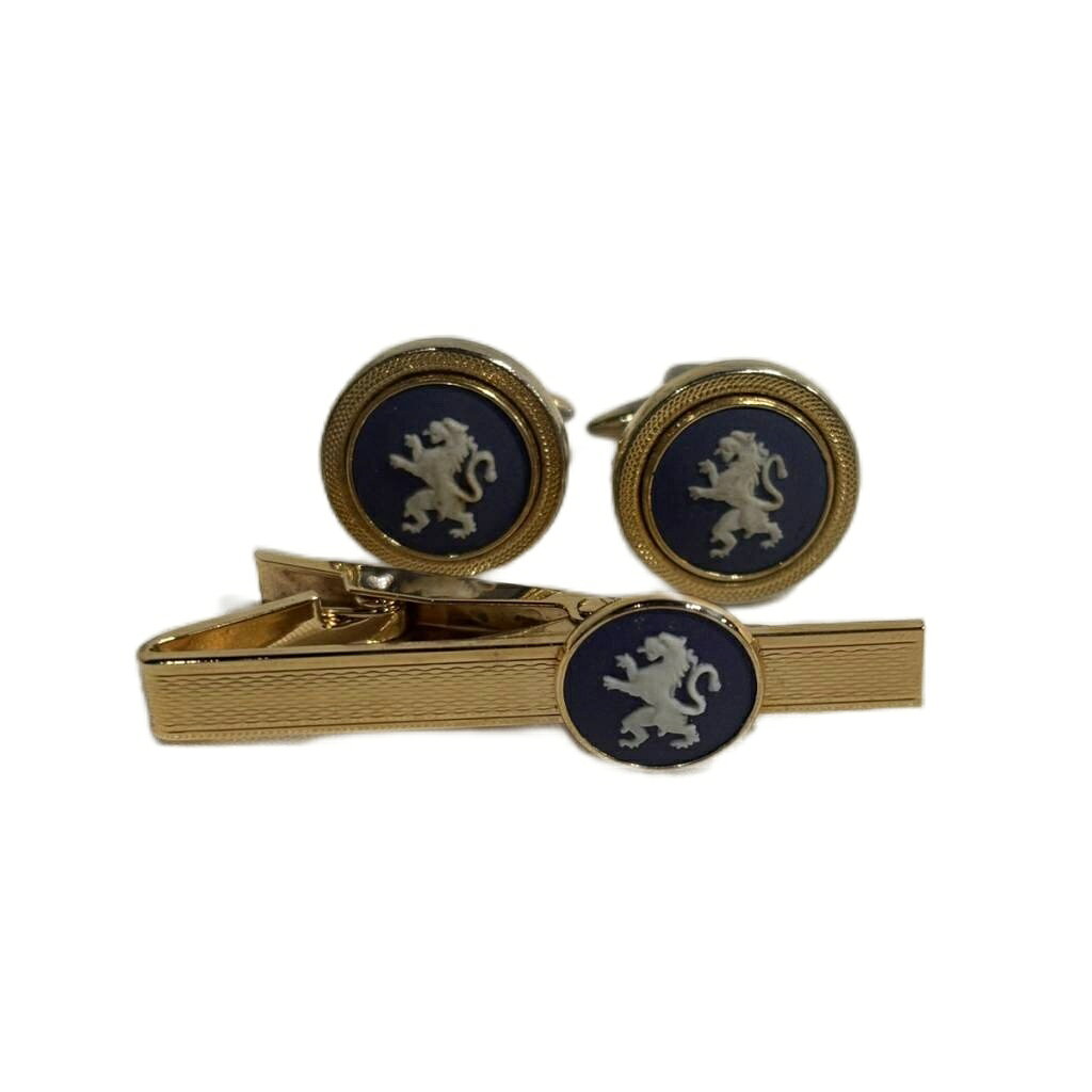 Other - 【中古】ウェッジウッド WEDGWOOD カフス セット ネクタイピン イングランド製 ゴールドカラー ブルー ■GY99 メンズ 【ベクトル 古着】 260324