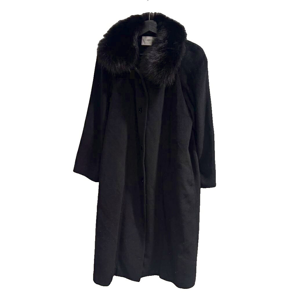 LABELDA コート ブルーフォックスファー ロング アンゴラ 11 黒 ブラック ■GY99 レディース  260417