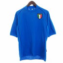 【中古】カッパ kappa 2002年 サッカー イタリア代表 ユニフォーム カットソー 半袖 ワッペン 青 ブルー L ■SM3 メンズ 【ベクトル 古着】 ...