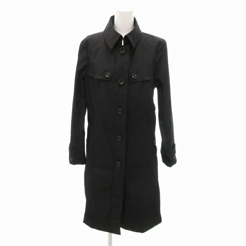 【中古】ポールスチュアート PAUL STUART ステンカラーコート ジャケット ロング丈 6 M 黒 ブラック /HO● レディース 【ベクトル 古着】 250113