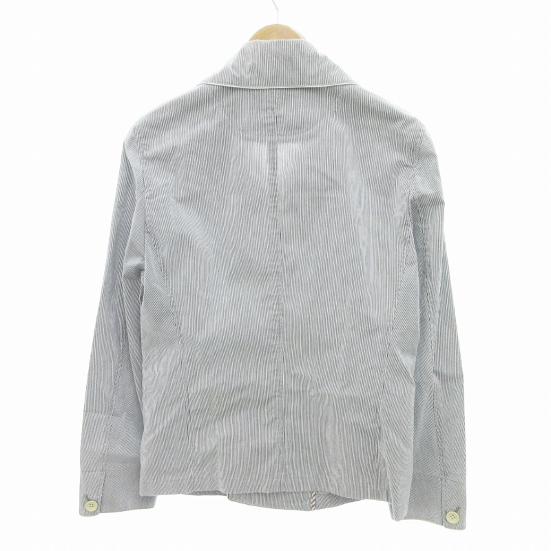 【中古】未使用品 コムサコミューン COMME CA COMMUNE タグ付き コードレーンピージャケット ブルゾン ストライプ ダブル M 紺 ネイビー /HO△ 0326 メンズ 【ベクトル 古着】 250326