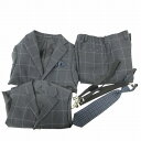 【中古】ワンダーファクトリー WANDER FACTORY 5点セット スリーピース スーツ ジャケット ジレ パンツ ネクタイ サスペンダー 120cm 黒 ...