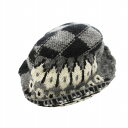 【中古】ノマ NOMA Patchwork Hand-knit Hat ニット ハット 帽子 総柄 ウール 2 グレー 黒 ブラック N34-HW01 /HO□ 0415 メンズ 【ベクトル 古着】 250415(4)