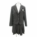 【中古】デコラピンキーズ DECORA PINKY'S 4点セット スーツ セットアップ ジャケット シャツ スカート リボン 160cm グレー /HO□ 0...
