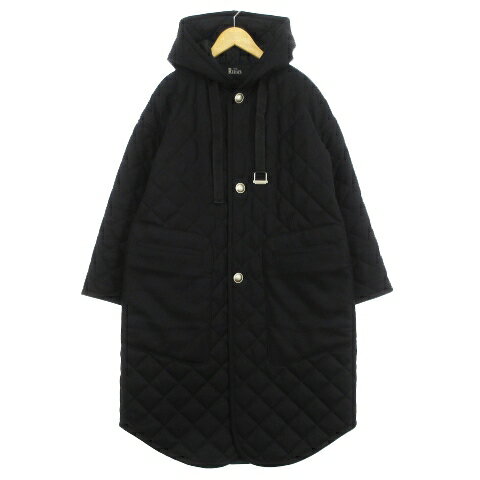 【中古】ザ リラクス THE RERACS 16AW QUILTED COAT キルティングコート フード ウール 黒 ブラック 36 レディース 【ベクトル 古着】 250428 【中古】ザ リラクス THE RERACS 16AW QUILTED COAT キルティングコート フード ウール 黒 ブラック 36 レディース 【ベクトル 古着】 250428