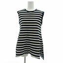 【中古】JANE SMITH チュニックカットソー ノースリーブ ボーダー 38 ブラック ホワイト /UO レディース 【ベクトル 古着】 250509