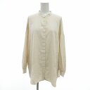 【中古】休日と詩 アネモネロングシャツ 長袖 ドロップショルダー バンドカラー ベージュ /UO レディース 【ベクトル 古着】 250515(4)
